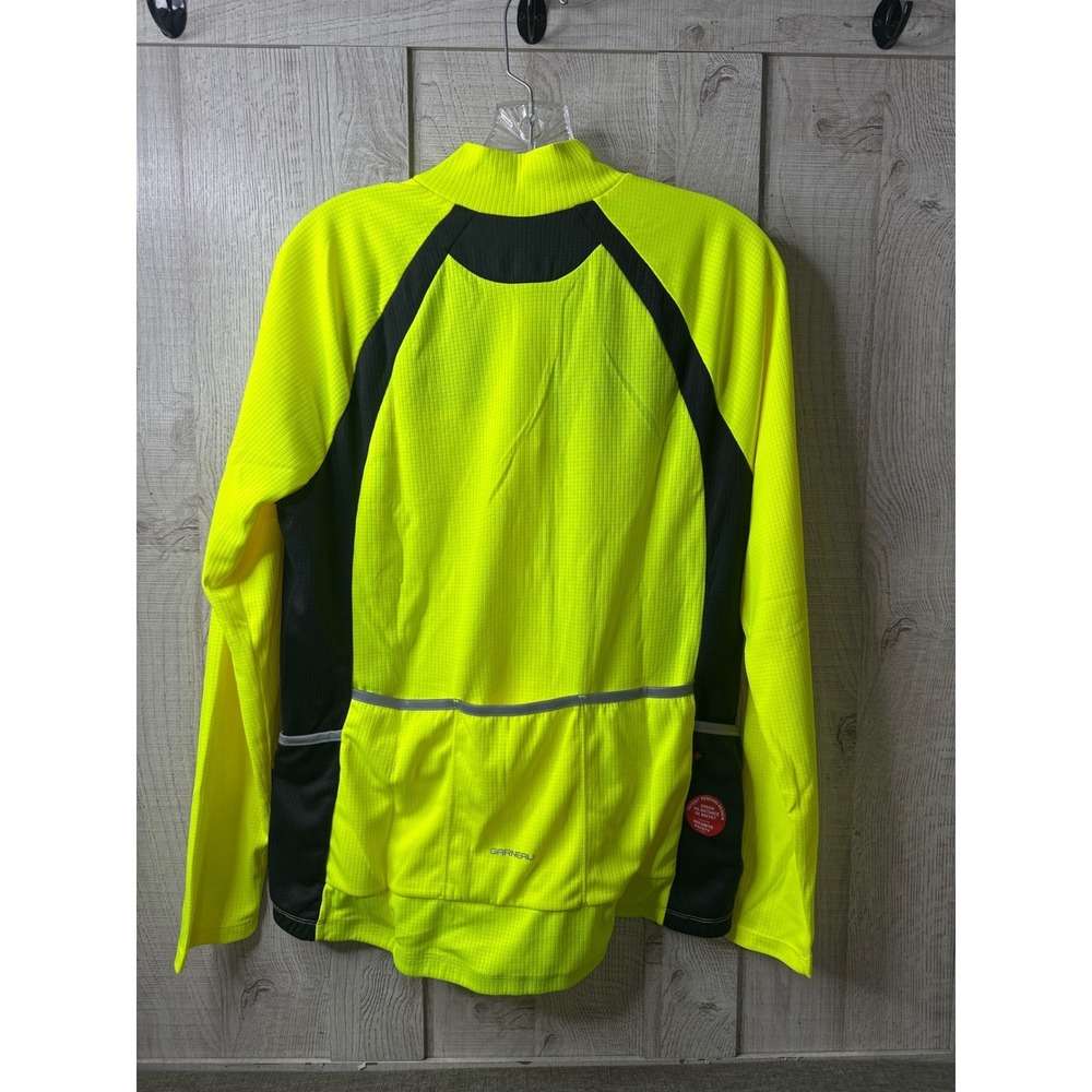 Louis Garneau Womens Captain Jersey XL Neon Yellow Black Full Zip Cycling Jacket - Picture 2 of 9